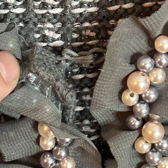 Motto Cardigan sweater with pearl detail - Picture 6 of 6